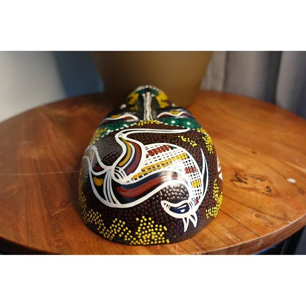 Wooden handcarved colorful wall gallery mask collectible art‎